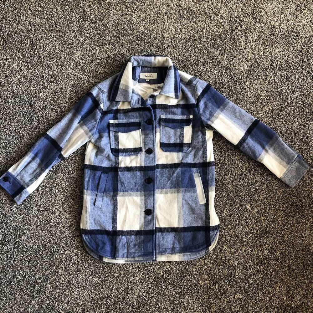 Sebby Women's Plaid‎ Lined Oversized Jacket Size S